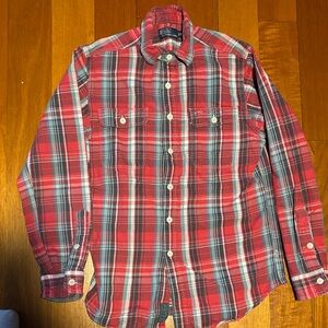 Vintage Polo Ralph Lauren Red and Blue Plaid Men's Shirt
